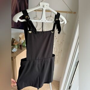 Black overalls romper